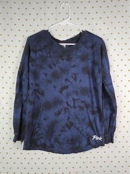 PINK Victoria's Secret Tops - Victorias Secret Pink LOGO Tye Dye Sweater Shirt Long Sleeve SMALL